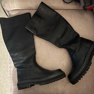 Moto leather boots up to knee